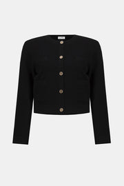 Crew Neck Knit Jacket