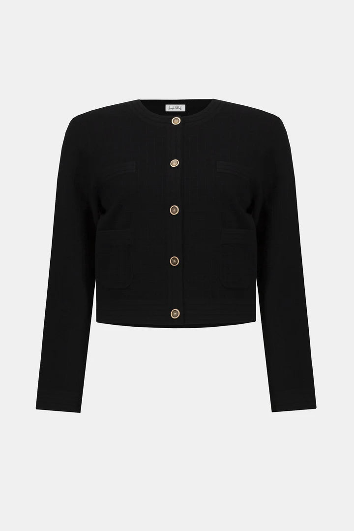Crew Neck Knit Jacket