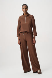 Rib Knit Half Zip Top