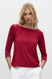 Relaxed Boat Neck Berry