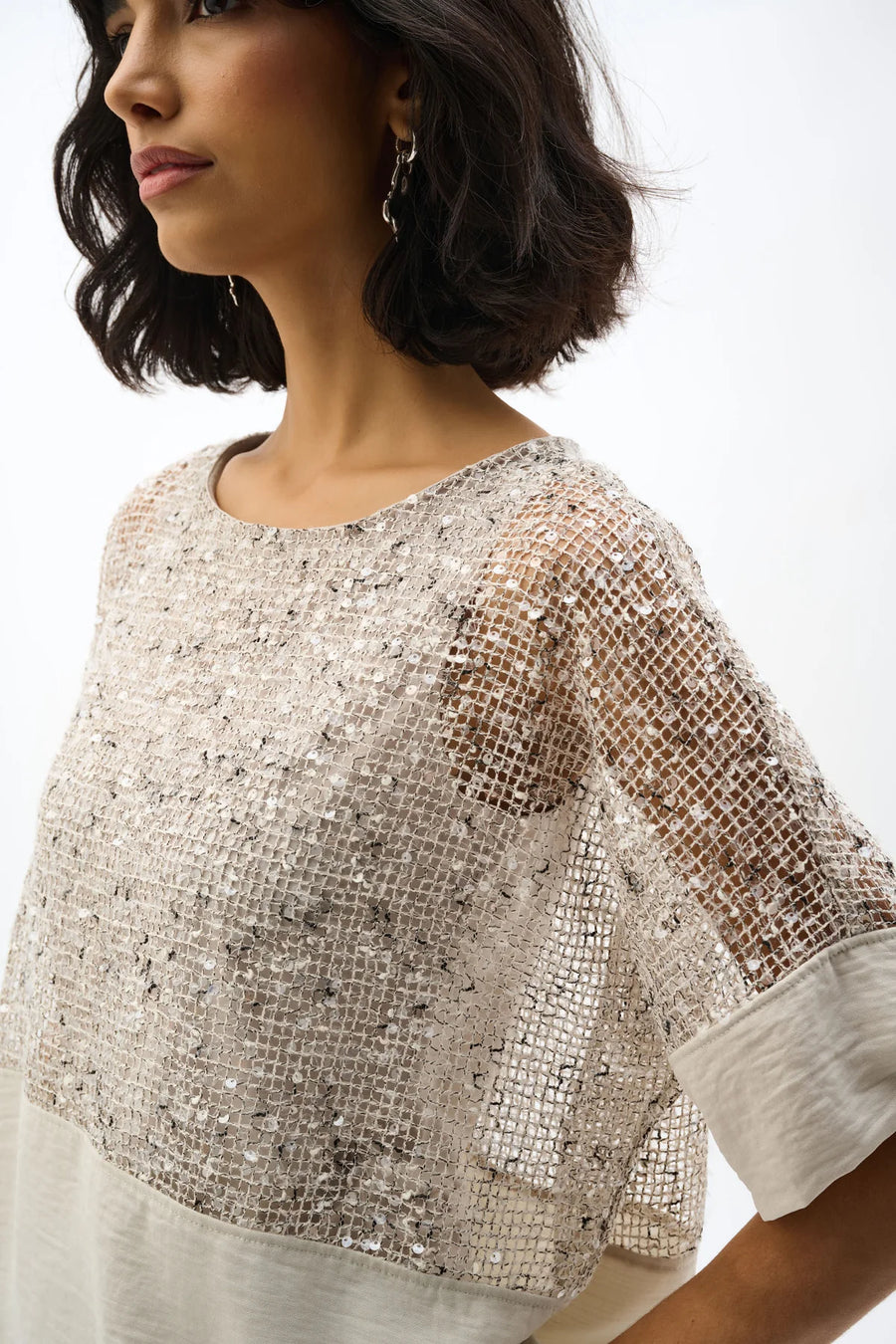 Sequined Mesh Top