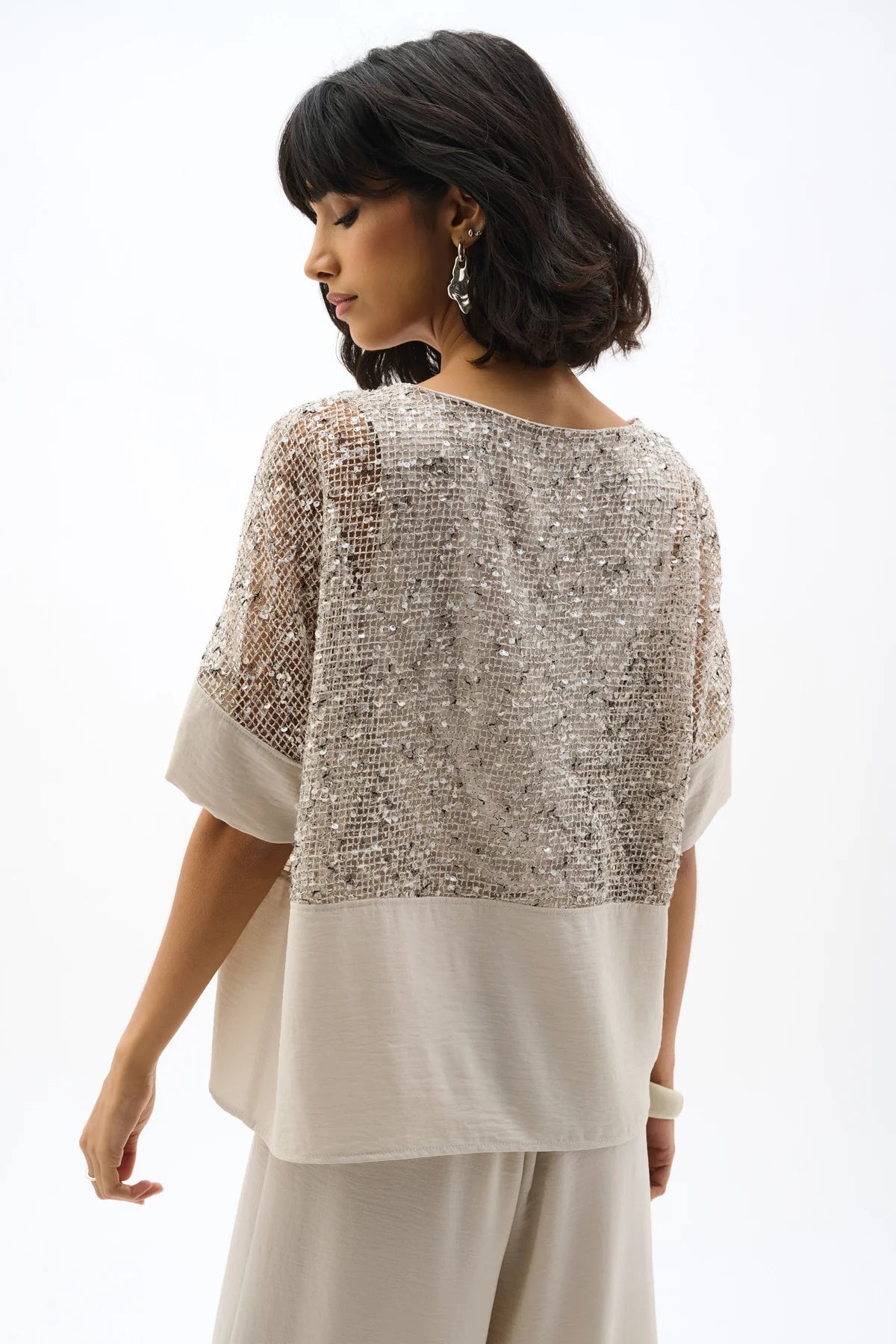 Sequined Mesh Top