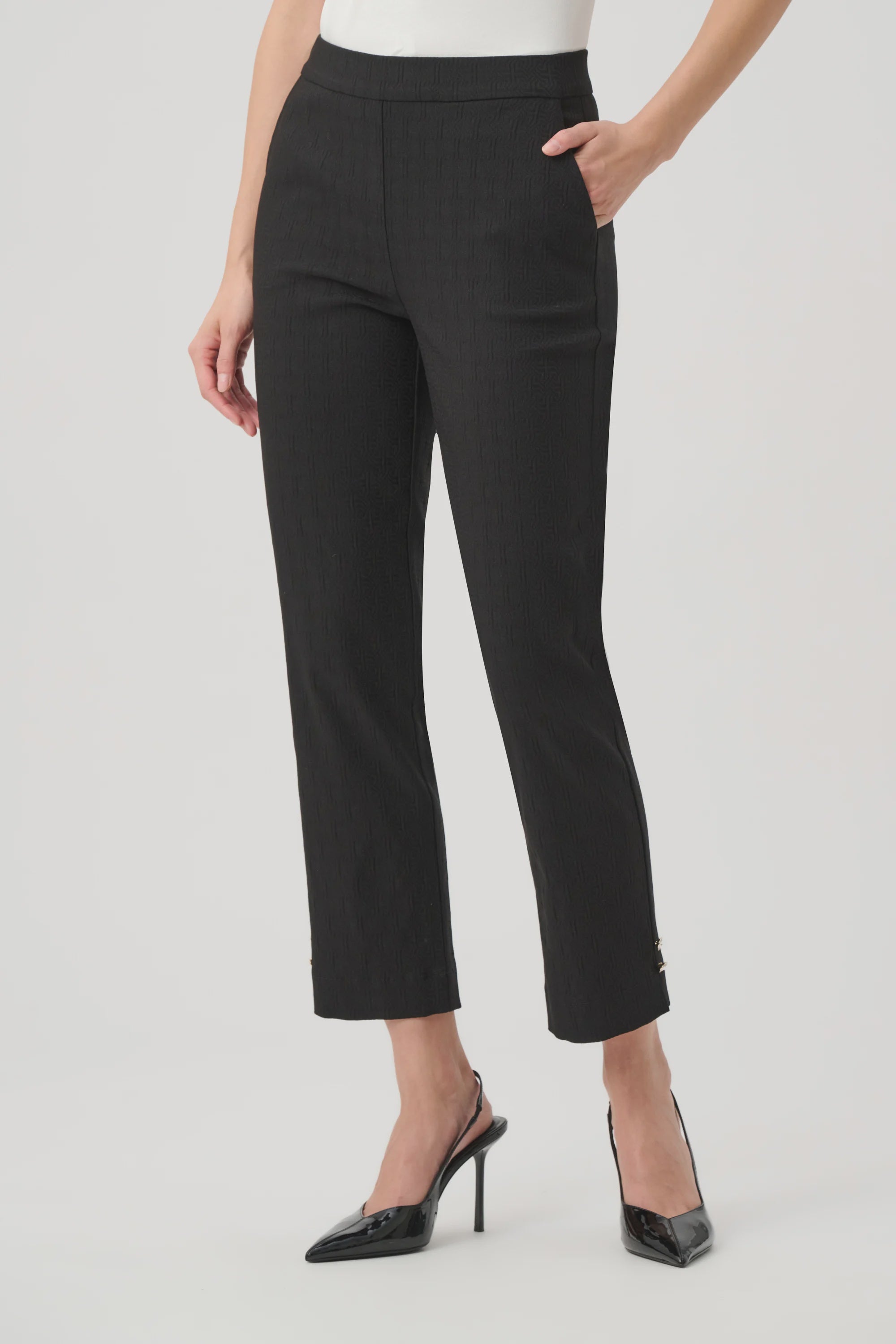 Slim Fit Pull On Black