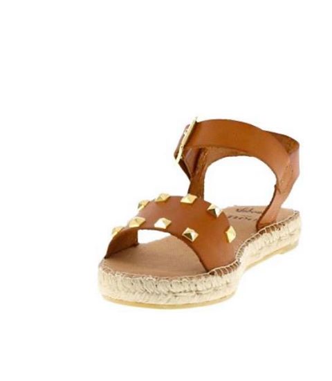 Brown Stud Espradrille Sandal