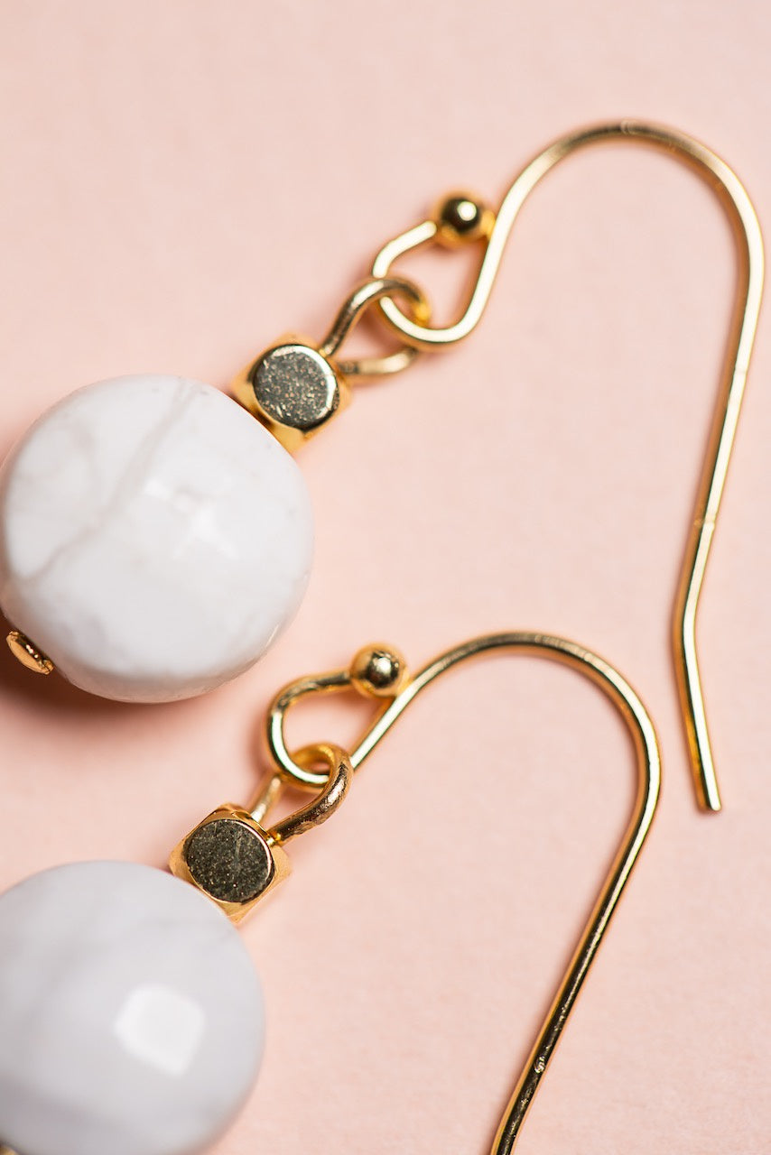 Howlite Drop Earrings