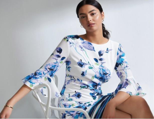 Peplum Sleeve White Floral Dress