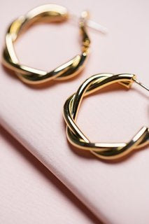 Twisted Hoop Earring - Silver or Gold