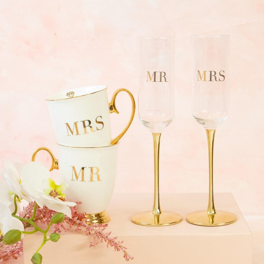 Mr & Mrs Champagne Flute Set of 2