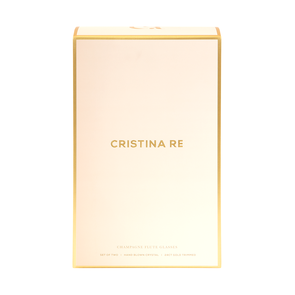 Crystal Champagne Flute Rose - Set 2