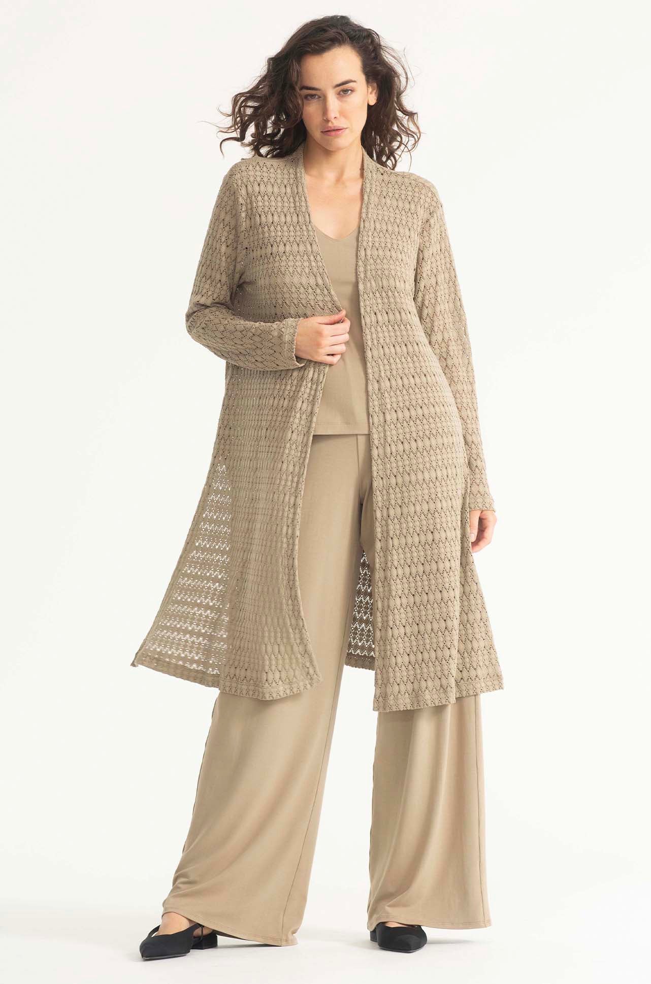 Midi Coat Crochet Lace
