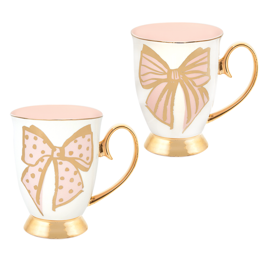 French Bow Set of Two Mugs