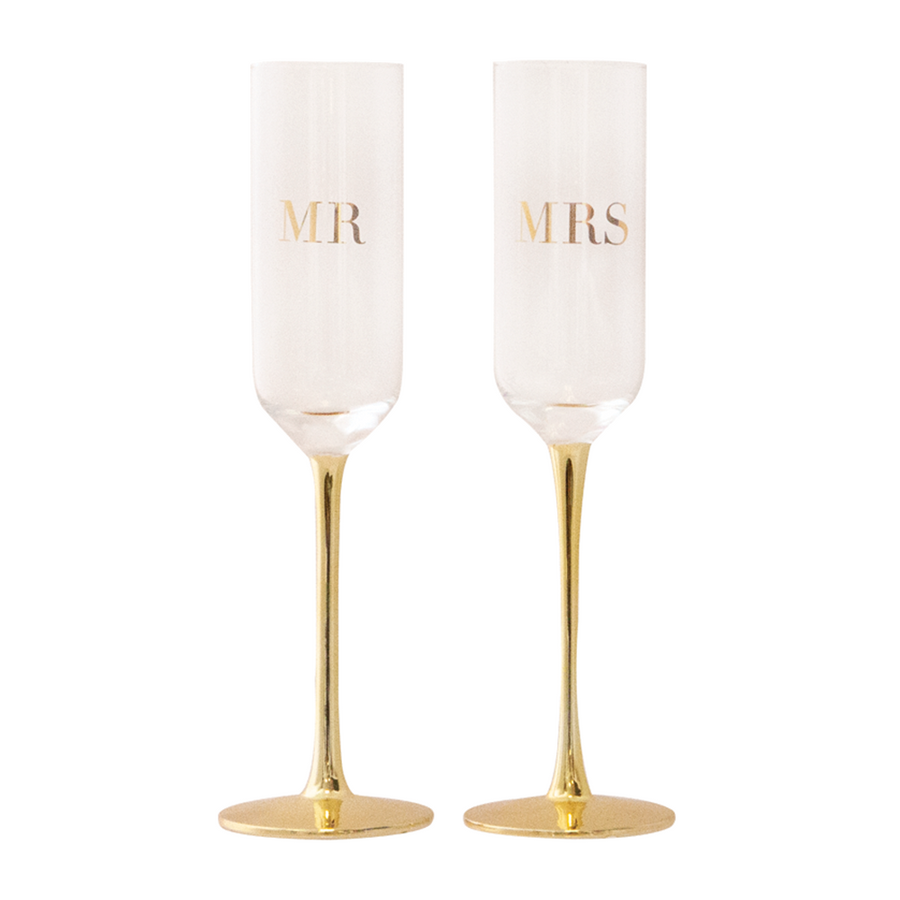 Mr & Mrs Champagne Flute Set of 2