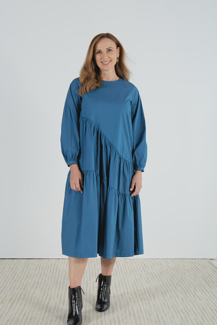 Long Sleeve Gather Dress